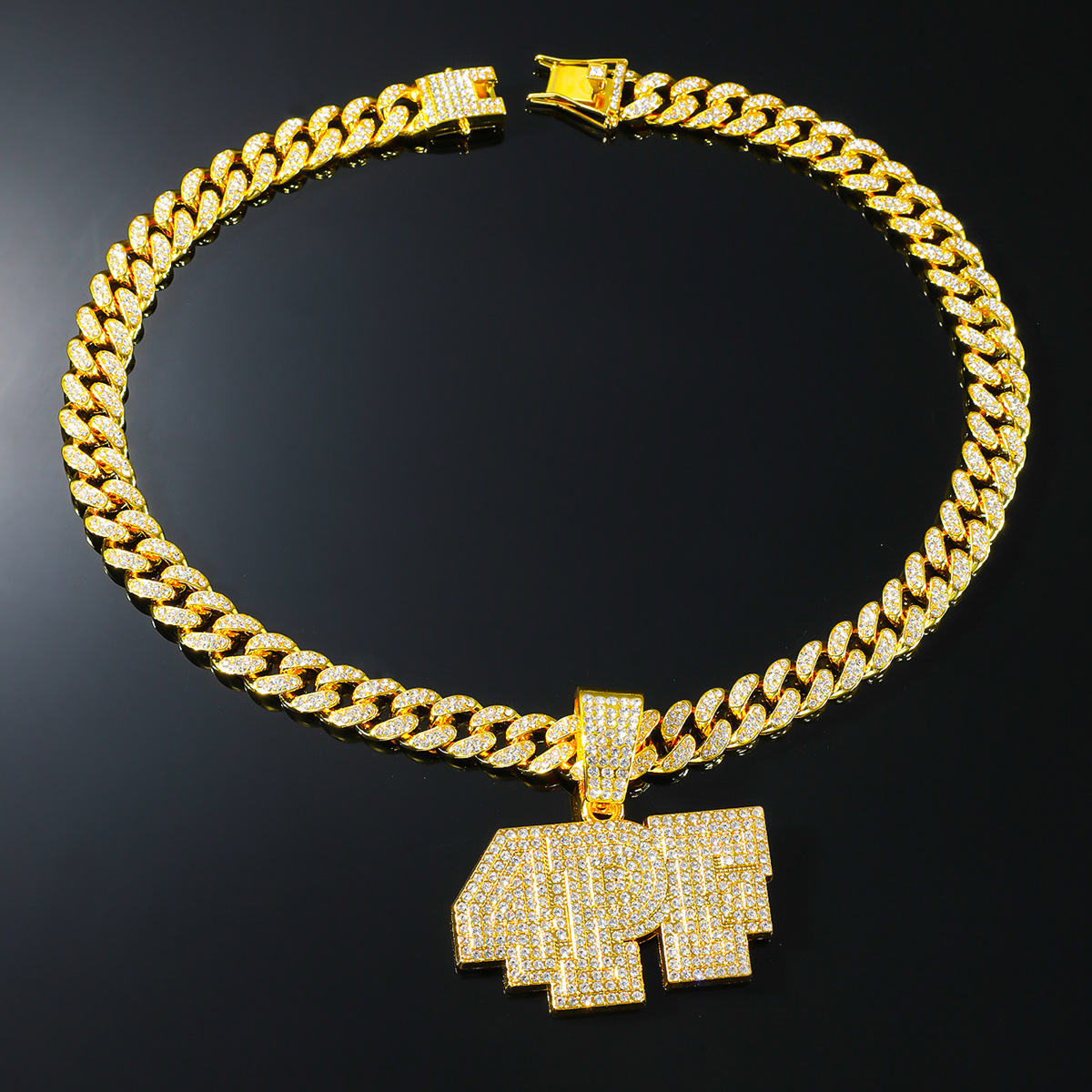 Hip Hop Letra Aleación Embutido Diamantes De Imitación Hombres Collar Colgante display picture 6