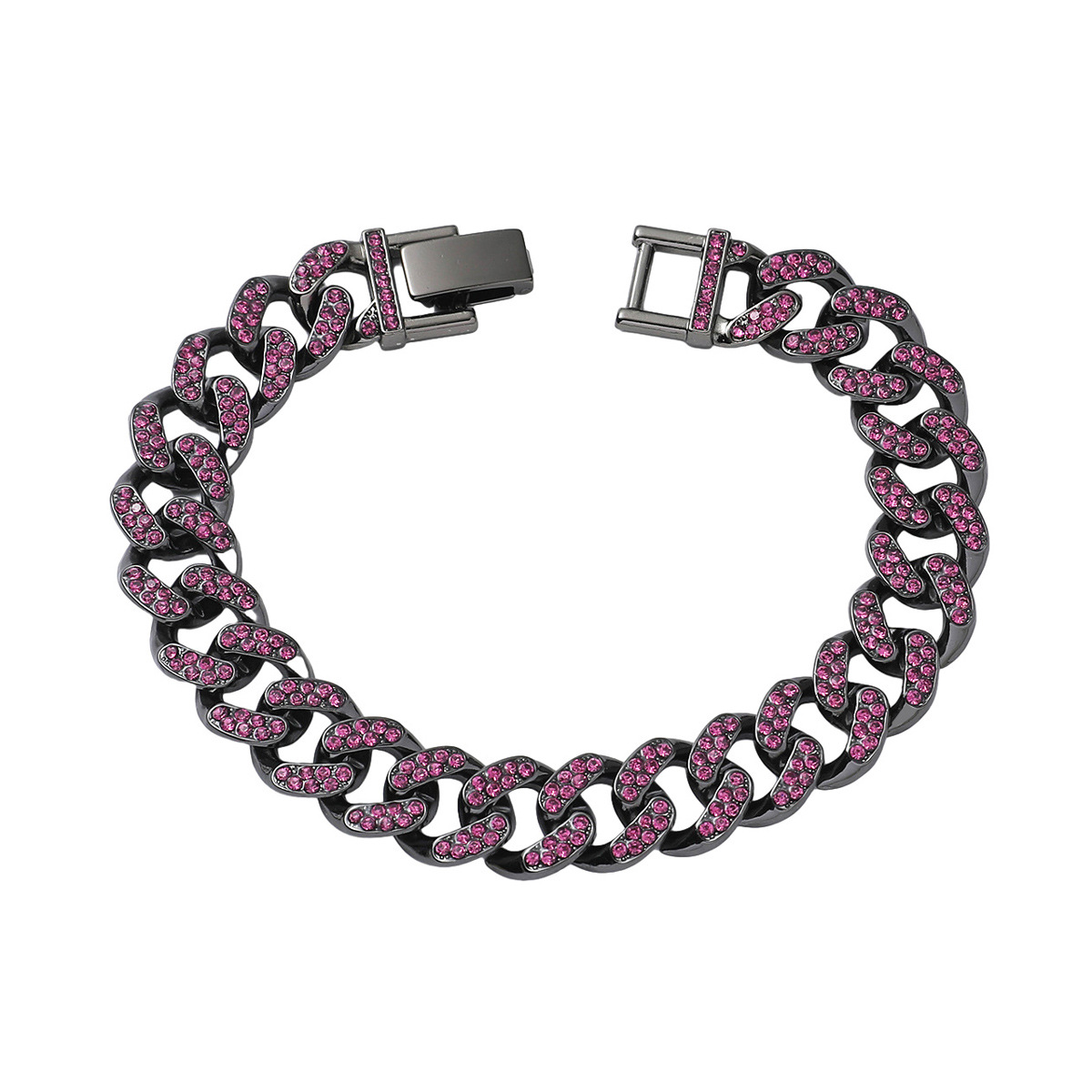 Hip-hop Vintage Style Geometric Alloy Plating Chain Rhinestones Men's Bracelets display picture 1
