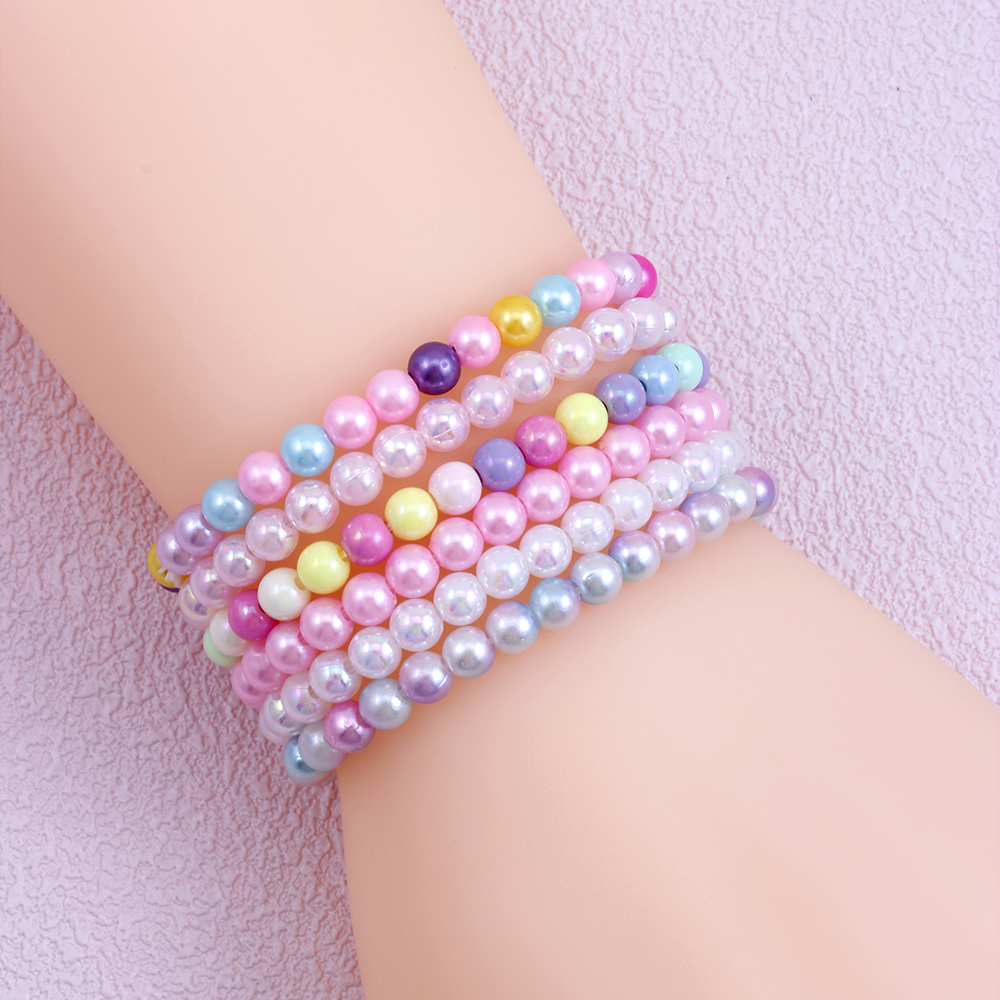 Casual Simple Style Round Beaded Arylic Resin Girl's Bracelets display picture 16