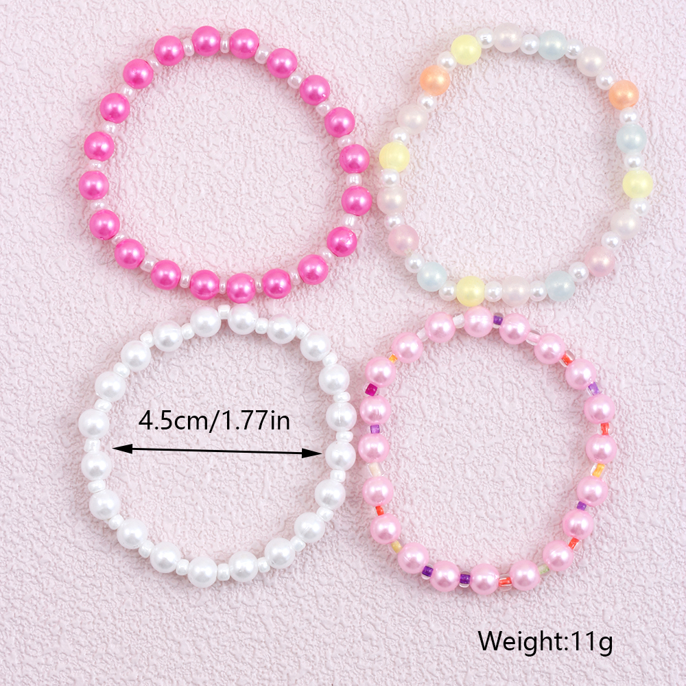 Casual Simple Style Round Beaded Arylic Resin Girl's Bracelets display picture 5