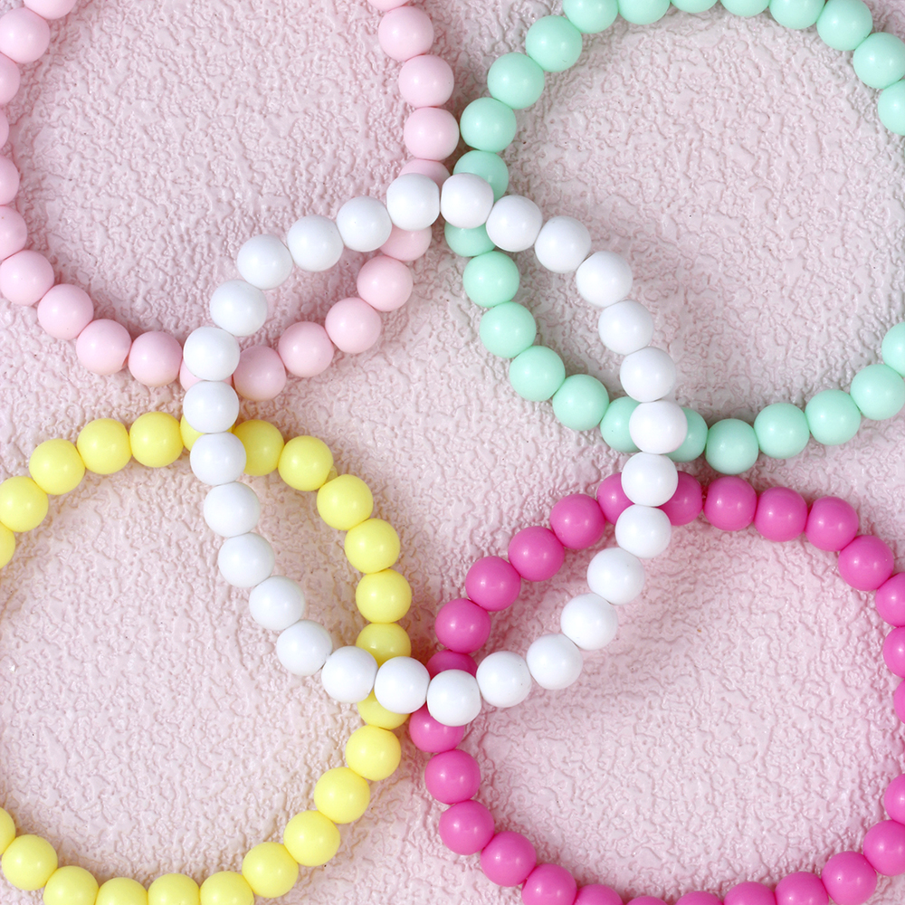 Casual Simple Style Round Beaded Arylic Resin Girl's Bracelets display picture 10