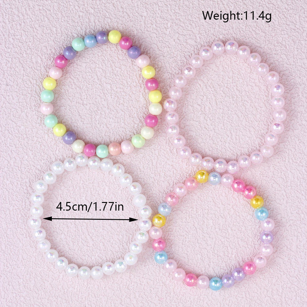 Casual Simple Style Round Beaded Arylic Resin Girl's Bracelets display picture 14