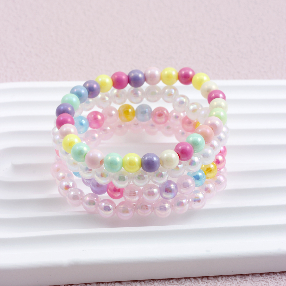 Casual Simple Style Round Beaded Arylic Resin Girl's Bracelets display picture 13