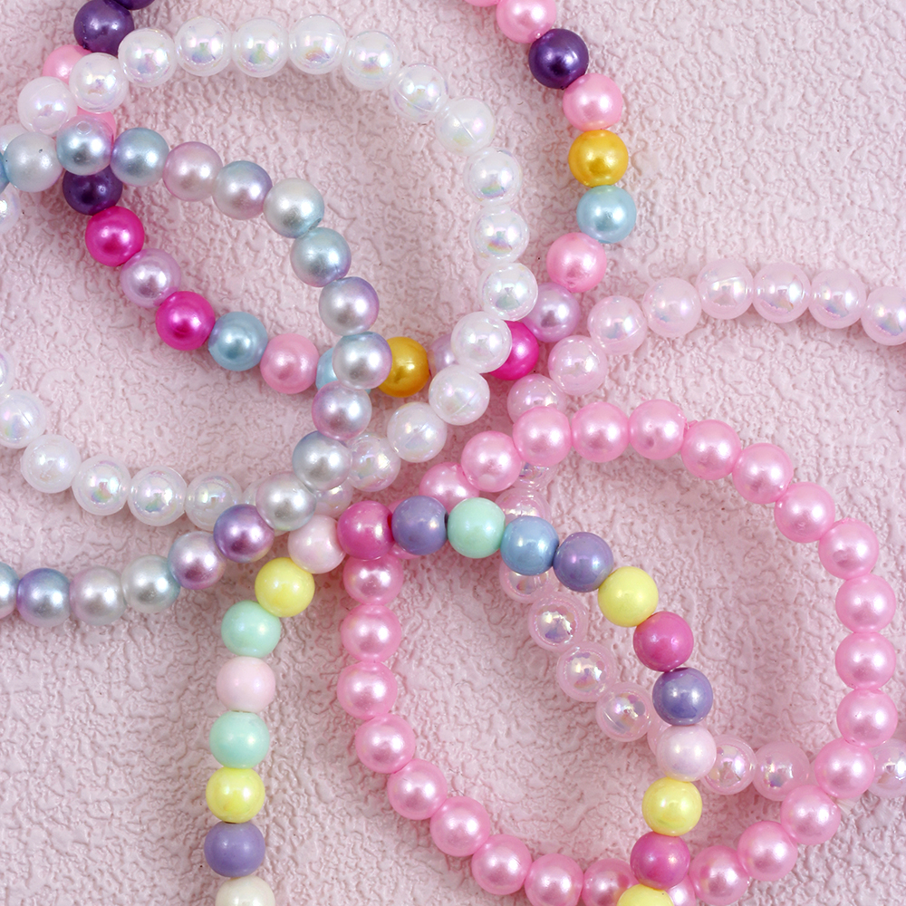 Casual Simple Style Round Beaded Arylic Resin Girl's Bracelets display picture 19