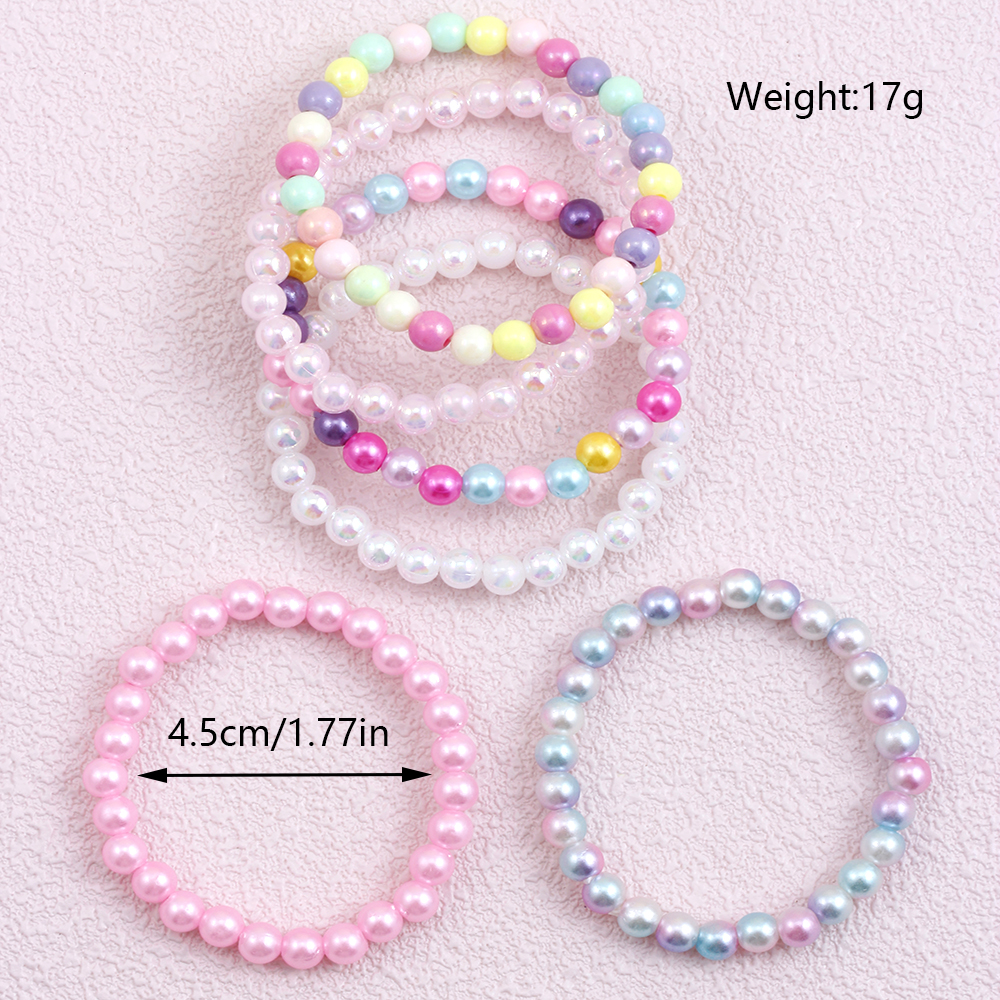 Casual Simple Style Round Beaded Arylic Resin Girl's Bracelets display picture 20