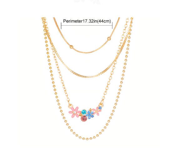 Ig Style Simple Style Flower 14k Gold Plated Alloy Wholesale Layered Necklaces display picture 1