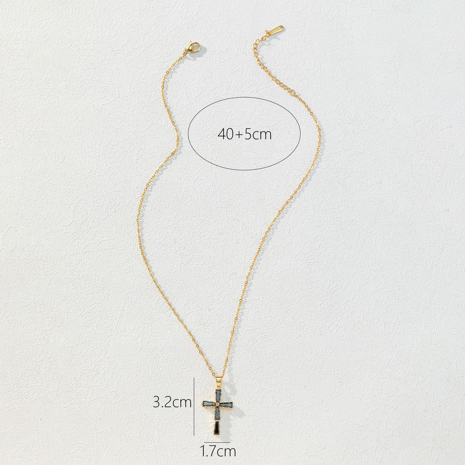 Simple Style Cross Copper Plating Inlay Artificial Crystal Pendant Necklace display picture 6