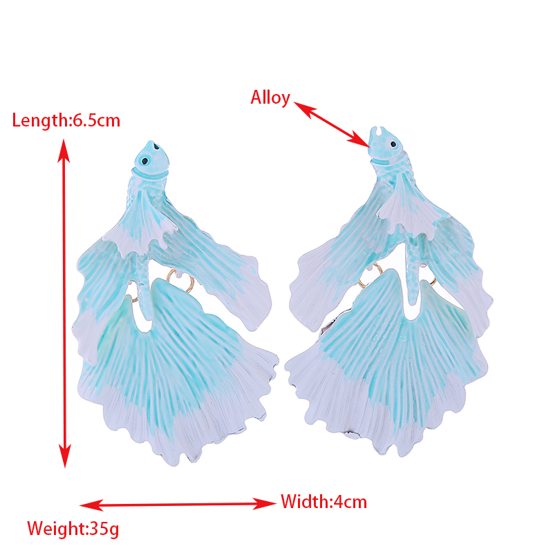 1 Pair Elegant Fish Alloy Drop Earrings display picture 1