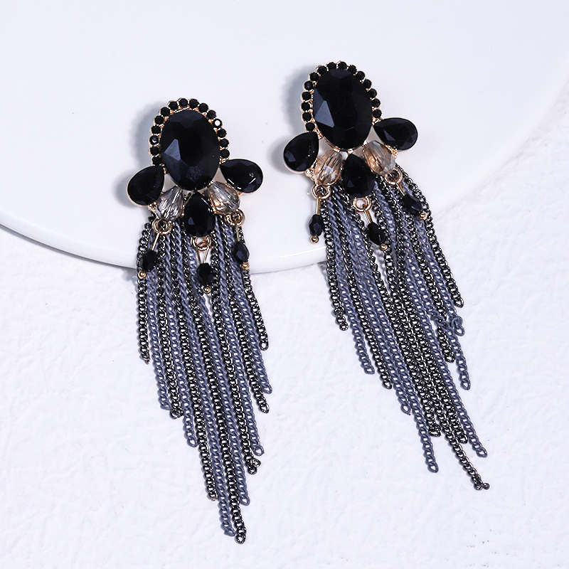 1 Paire Dame Gland Incruster Alliage Strass Boucles D'oreilles display picture 7