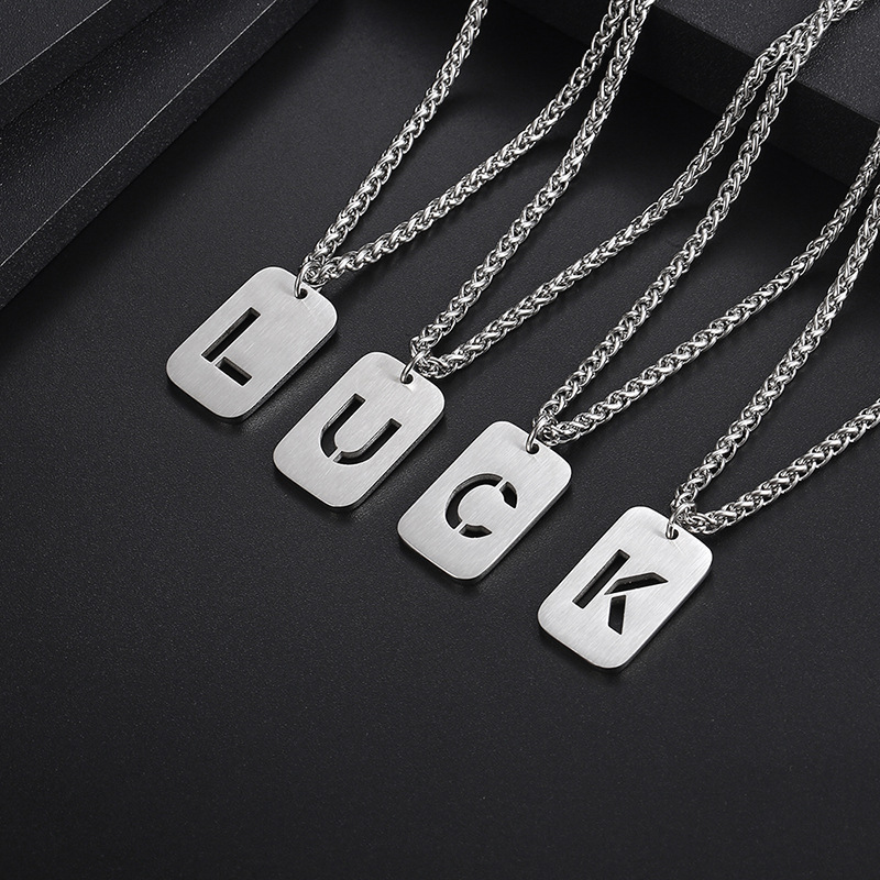 Hip-hop Letter Titanium Steel Pendant Necklace In Bulk display picture 3