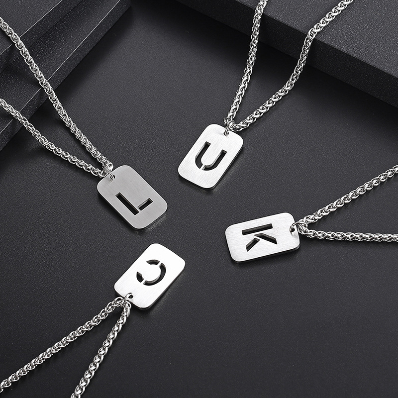 Hip-hop Letter Titanium Steel Pendant Necklace In Bulk display picture 4