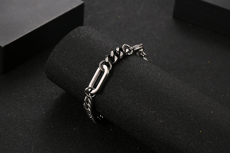 Hip-hop Streetwear Geometric Titanium Steel Men's Bracelets display picture 2