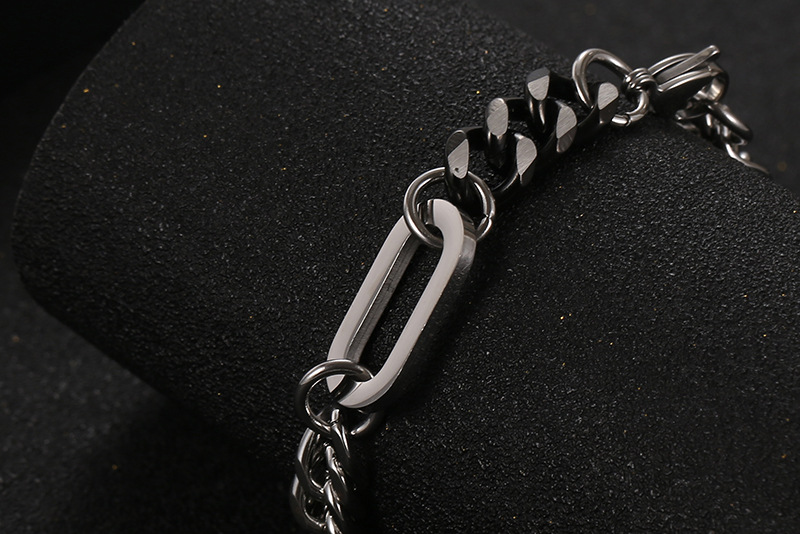 Hip-hop Streetwear Geometric Titanium Steel Men's Bracelets display picture 3