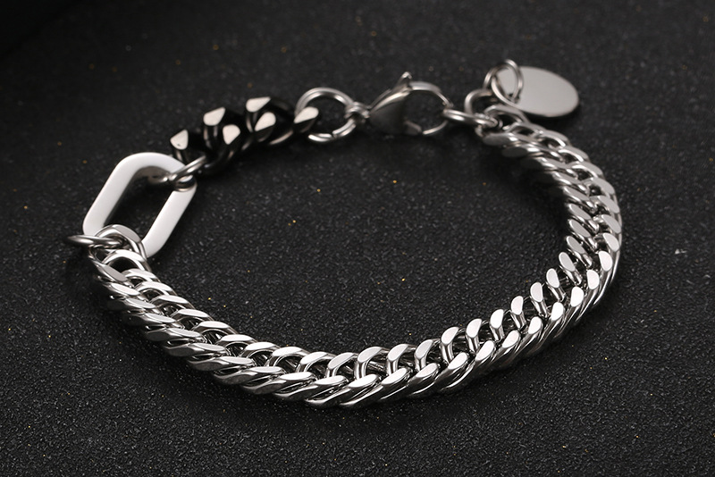 Hip-hop Streetwear Geometric Titanium Steel Men's Bracelets display picture 5