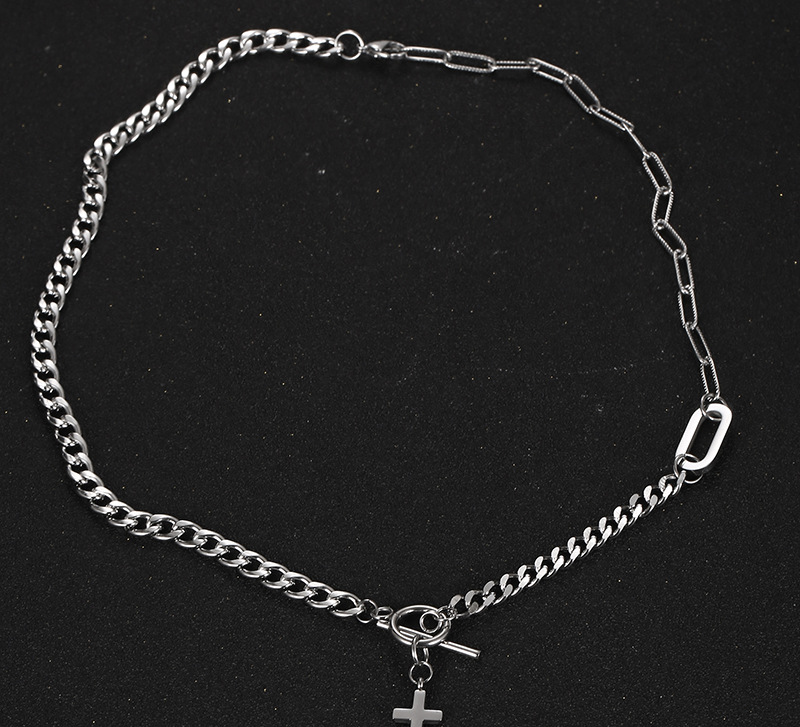 Hip-hop Retro Cross Titanium Steel Toggle Pendant Necklace display picture 6
