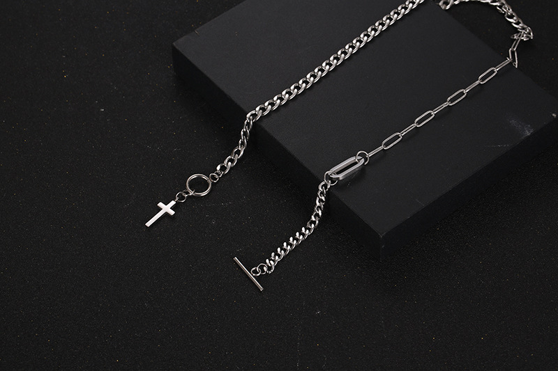 Hip-hop Retro Cross Titanium Steel Toggle Pendant Necklace display picture 7