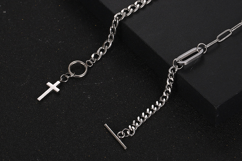 Hip-hop Retro Cross Titanium Steel Toggle Pendant Necklace display picture 8