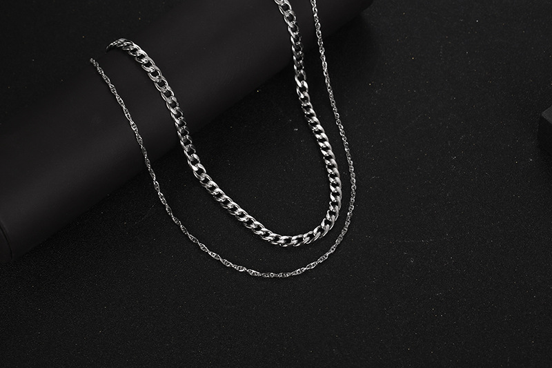 Hip-hop Solid Color Titanium Steel Necklace In Bulk display picture 3