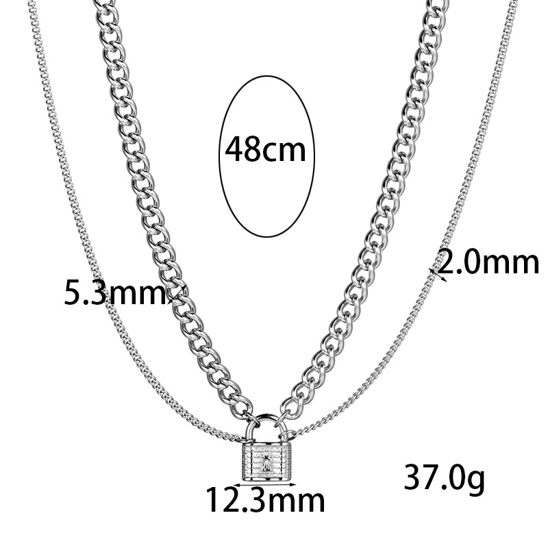 Modern Style Geometric Titanium Steel Chain Unisex Necklace display picture 1