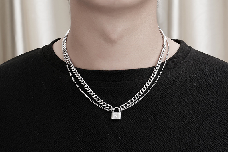 Modern Style Geometric Titanium Steel Chain Unisex Necklace display picture 2