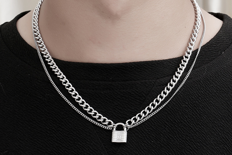 Modern Style Geometric Titanium Steel Chain Unisex Necklace display picture 3