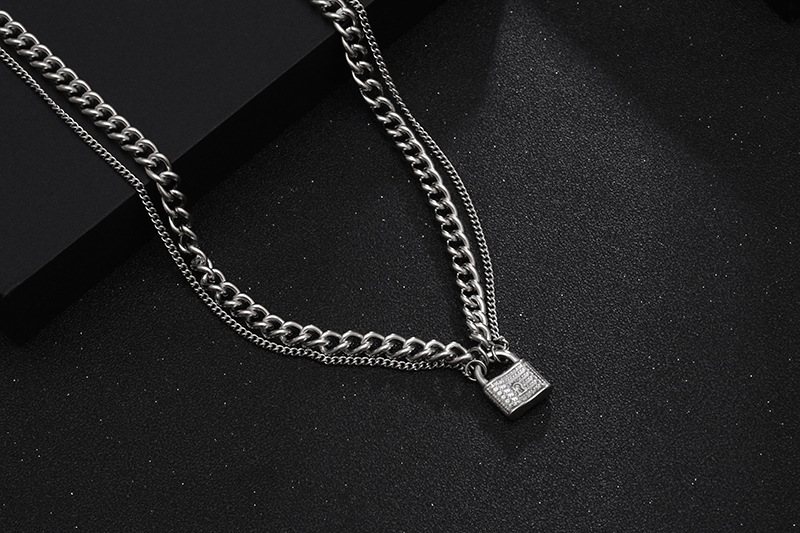 Modern Style Geometric Titanium Steel Chain Unisex Necklace display picture 4