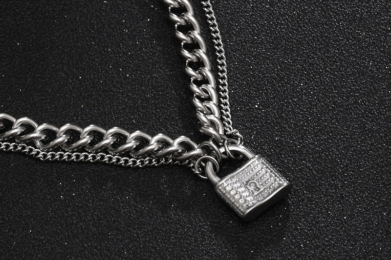 Modern Style Geometric Titanium Steel Chain Unisex Necklace display picture 5