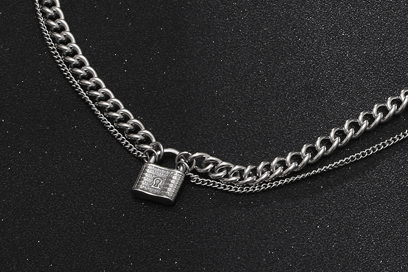 Modern Style Geometric Titanium Steel Chain Unisex Necklace display picture 9