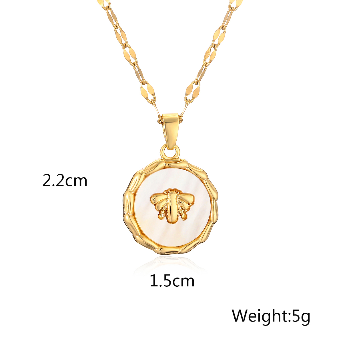 Simple Style Commute Star Bee Copper 18k Gold Plated Shell Zircon Pendant Necklace In Bulk display picture 1