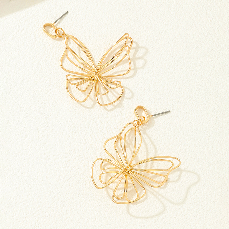 1 Piece Simple Style Butterfly Mesh Alloy Ear Studs display picture 4