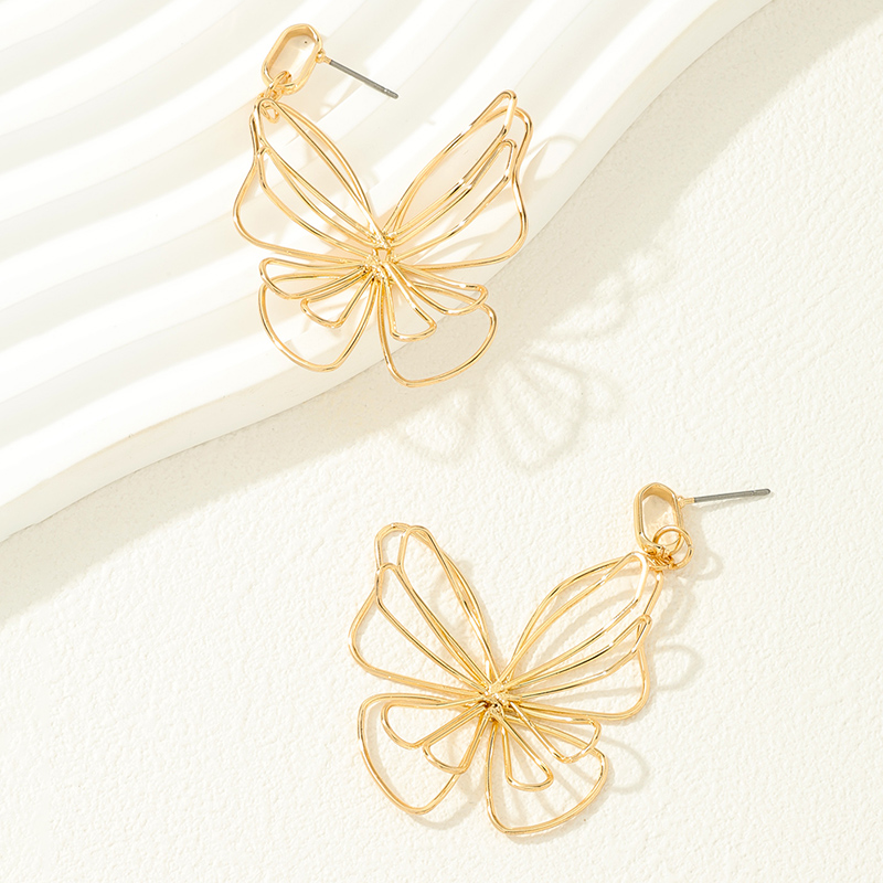 1 Piece Simple Style Butterfly Mesh Alloy Ear Studs display picture 1