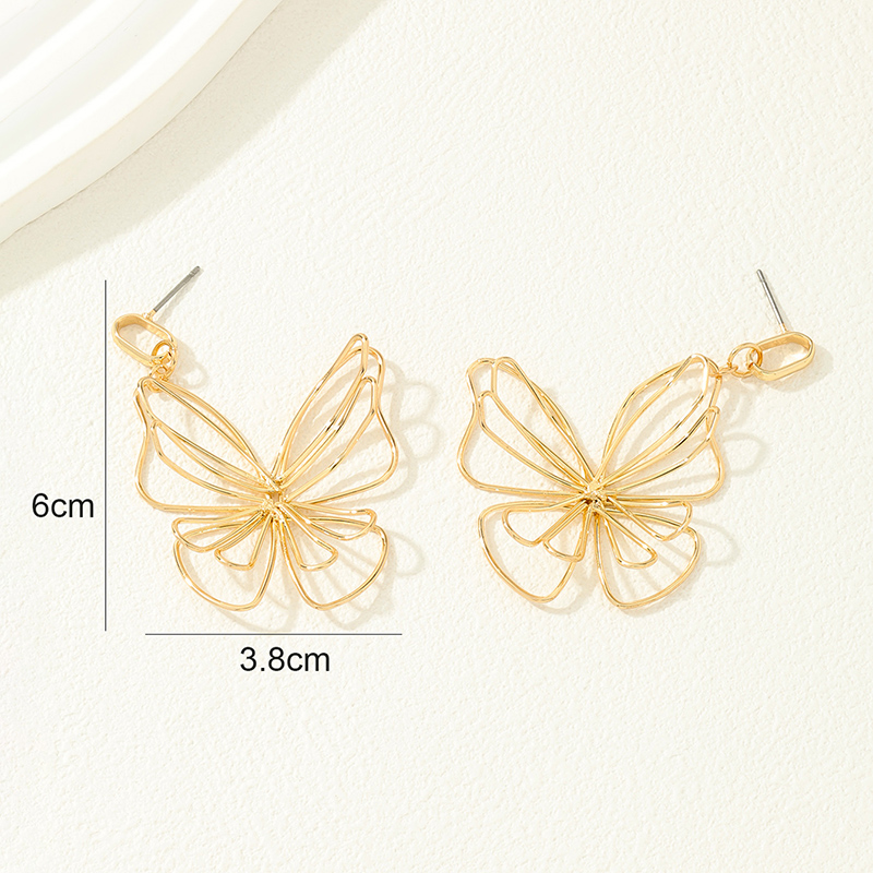 1 Piece Simple Style Butterfly Mesh Alloy Ear Studs display picture 2