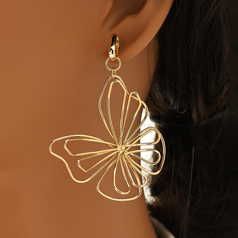 1 Piece Simple Style Butterfly Mesh Alloy Ear Studs display picture 5