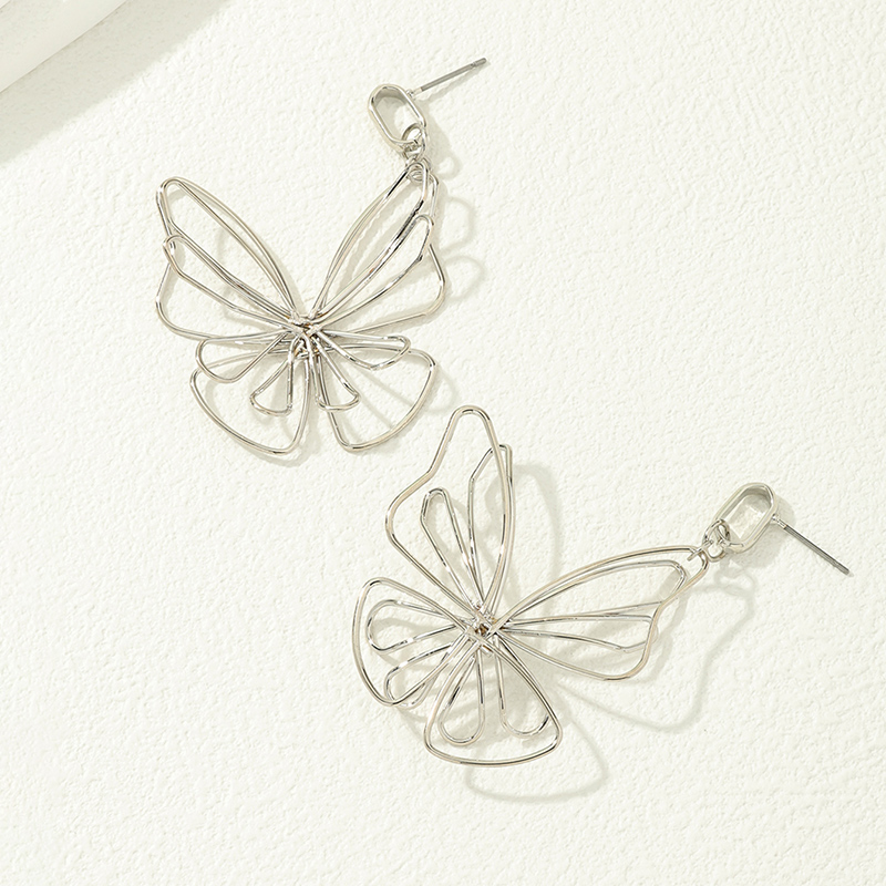 1 Piece Simple Style Butterfly Mesh Alloy Ear Studs display picture 8