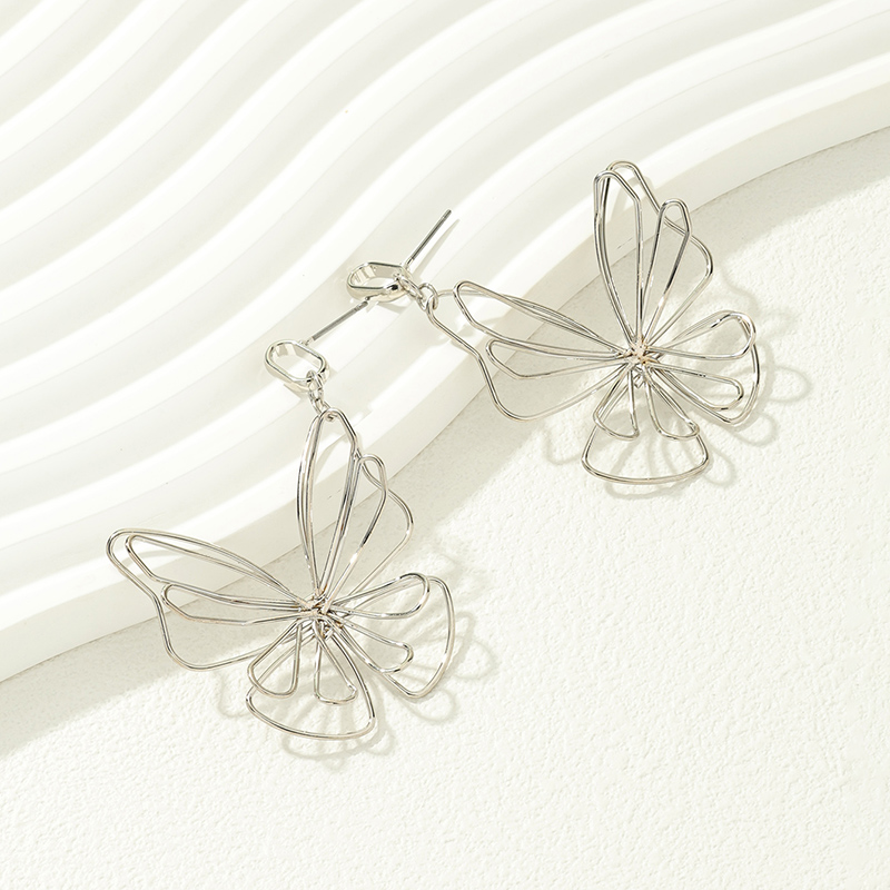 1 Piece Simple Style Butterfly Mesh Alloy Ear Studs display picture 6