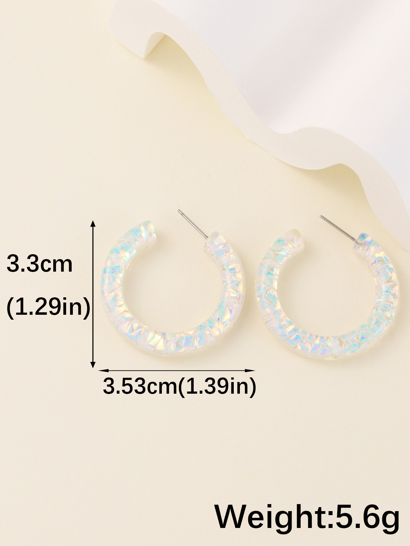 1 Pair Simple Style Flower Epoxy Resin Ear Studs display picture 7