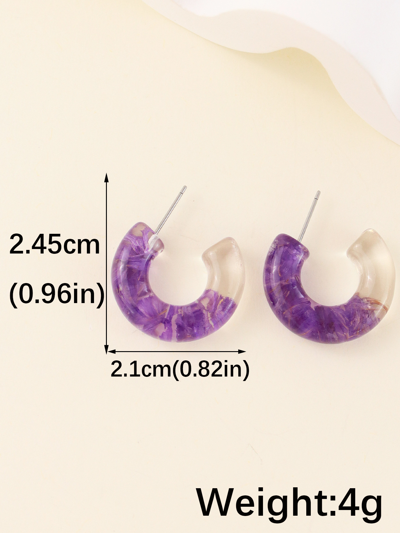 1 Pair Simple Style Flower Epoxy Resin Ear Studs display picture 22