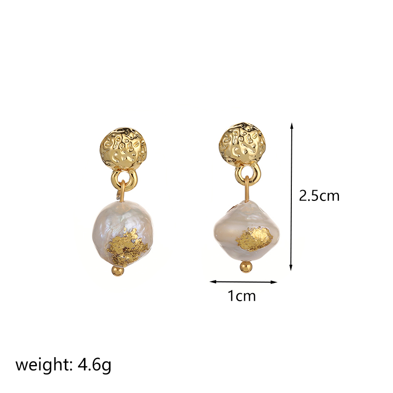 1 Pair Classical Retro Round Plating Inlay Copper Freshwater Pearl 18k Gold Plated Silver Plated Drop Earrings display picture 4