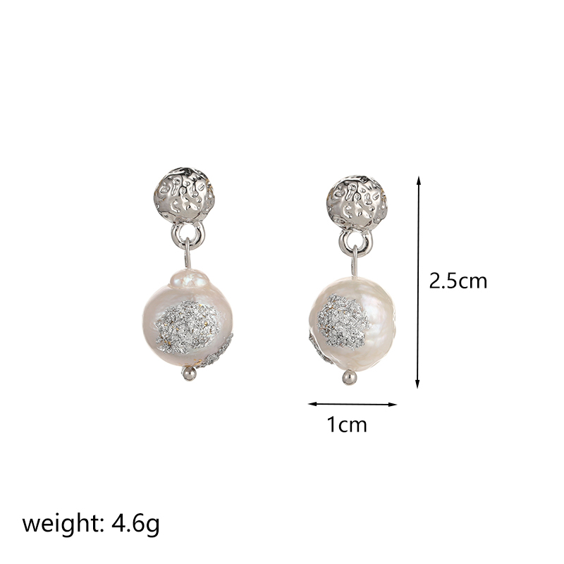 1 Pair Classical Retro Round Plating Inlay Copper Freshwater Pearl 18k Gold Plated Silver Plated Drop Earrings display picture 2