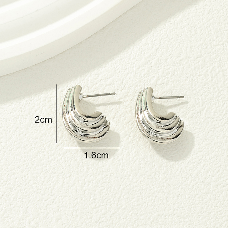 1 Piece Simple Style Solid Color Irregular Alloy Ear Studs display picture 7