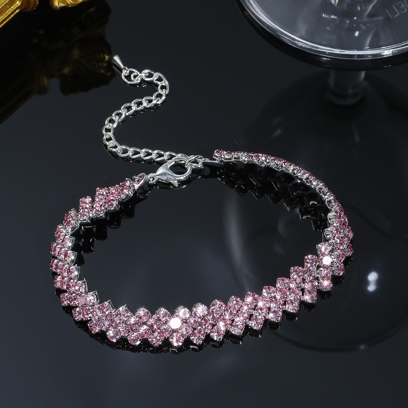 Elegante Dulce Color Sólido Cobre Diamantes De Imitación Pulsera Brazalete Al Mayoreo display picture 4