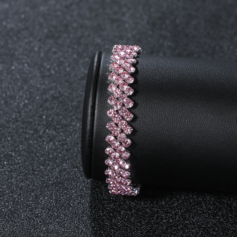 Élégant Sucré Couleur Unie Le Cuivre Strass Bracelets Bracelet En Masse display picture 6