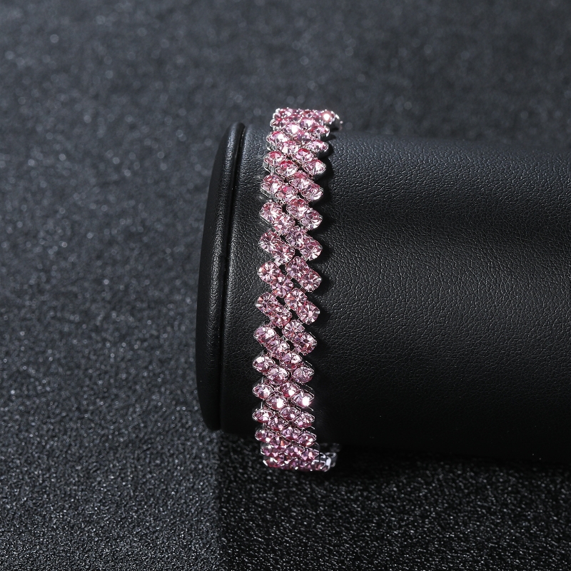 Elegant Sweet Solid Color Copper Rhinestones Bracelets Bangle In Bulk display picture 6