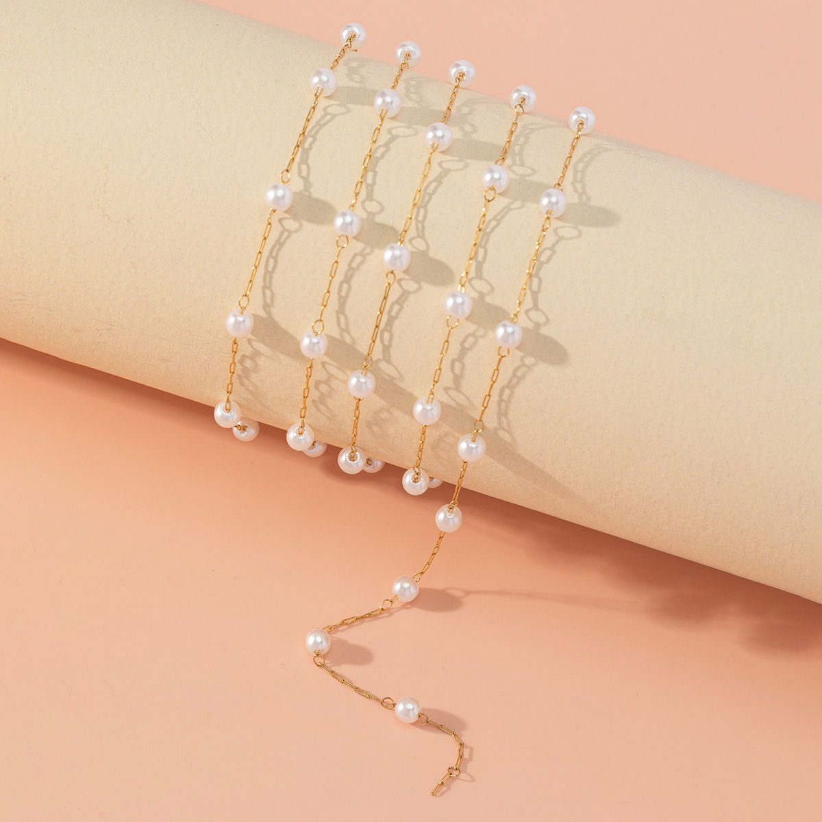 Einfacher Stil Einfarbig Rostfreier Stahl Süßwasserperle Halskette In Masse display picture 5