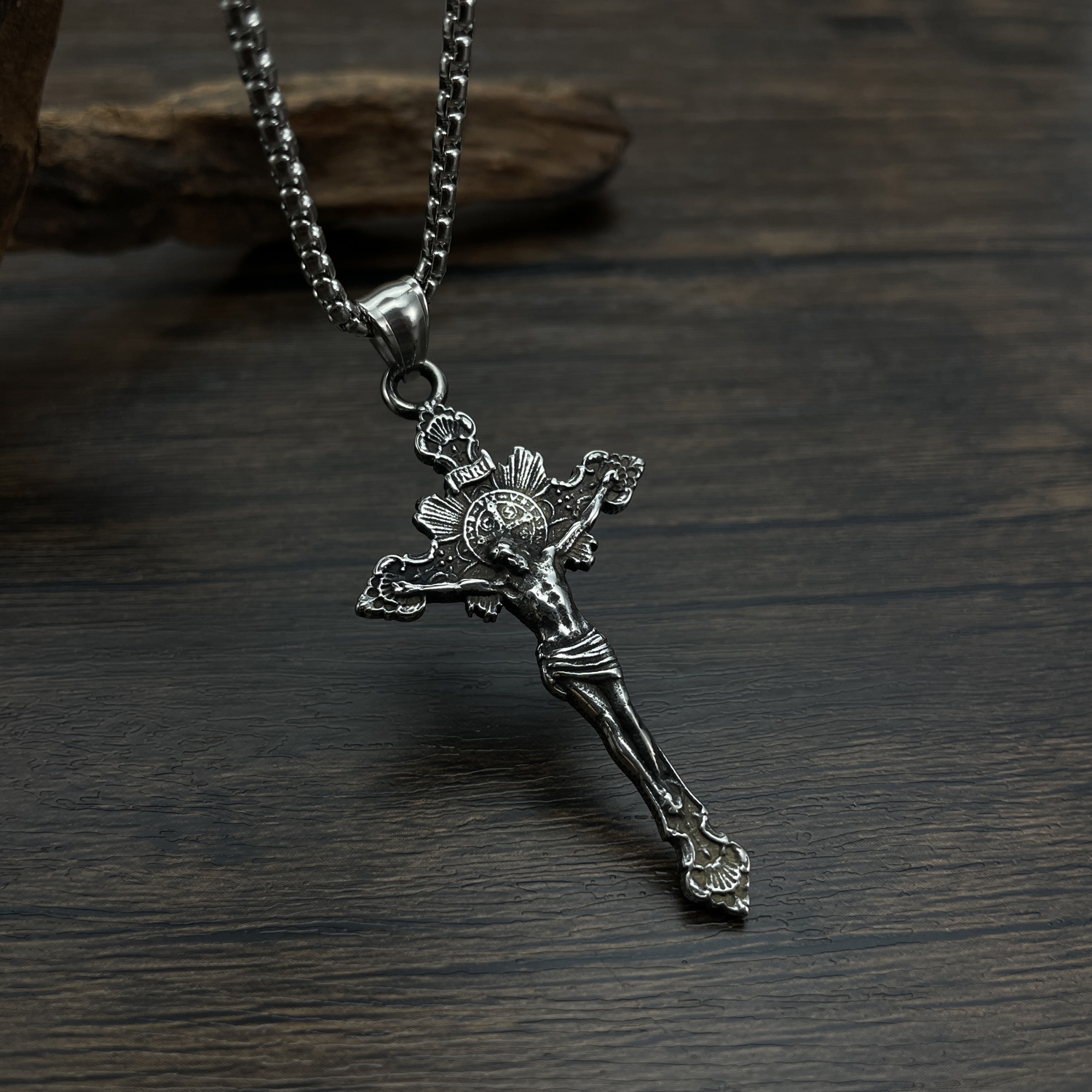 Hip-Hop Vintage Style Cross 304 Stainless Steel Men'S Pendant Necklace display picture 3