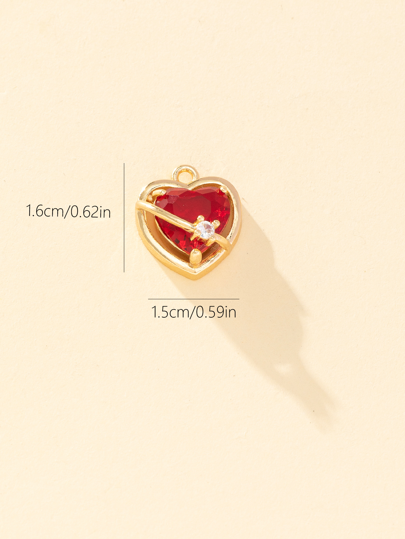 Princess Luxurious Shiny Heart Shape Glass Stone Alloy Wholesale Charms display picture 4