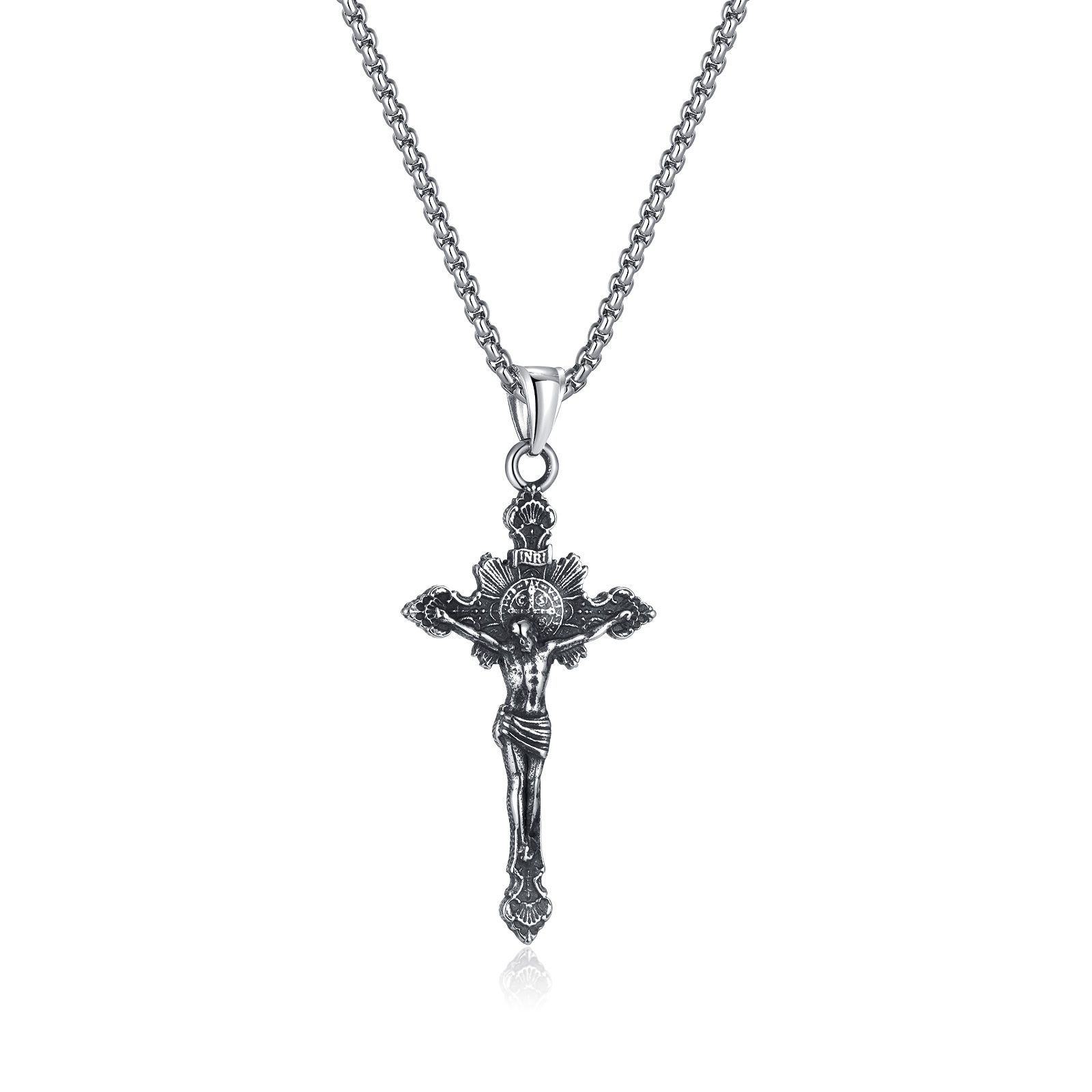Hip-Hop Vintage Style Cross 304 Stainless Steel Men'S Pendant Necklace display picture 12