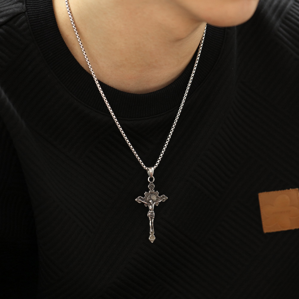 Hip-Hop Vintage Style Cross 304 Stainless Steel Men'S Pendant Necklace display picture 6