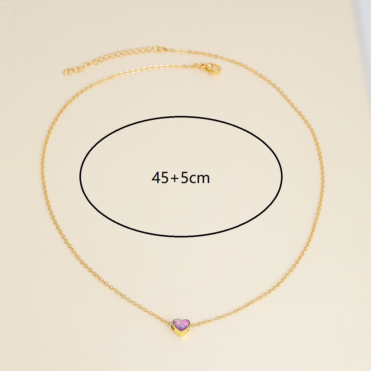 Basic Romantic Sweet Heart Shape Copper Plating Inlay Artificial Gemstones 18k Gold Plated Necklace display picture 1