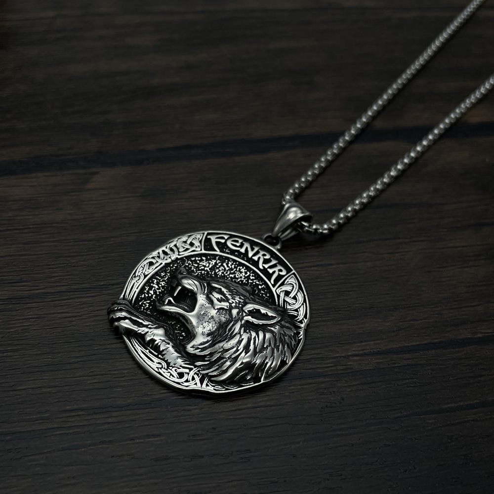 Hip-Hop Wolf 304 Stainless Steel Men'S Pendant Necklace display picture 7